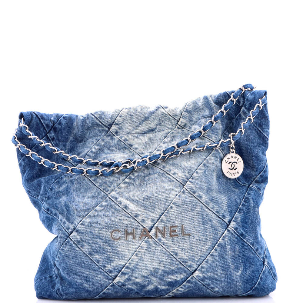 Chanel Medium 22 Chain Hobo Quilted Denim
